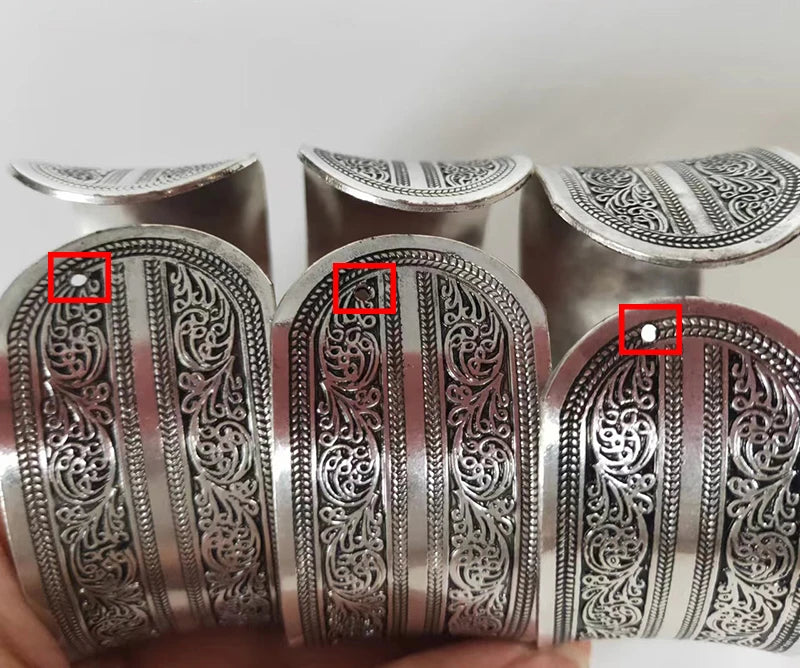 Vintage Cuff Bracelet Tibetan Silver Plated Carved Flower Geometric Animal Opening Bangle Adjustable Indian Jewelry Women Gifts