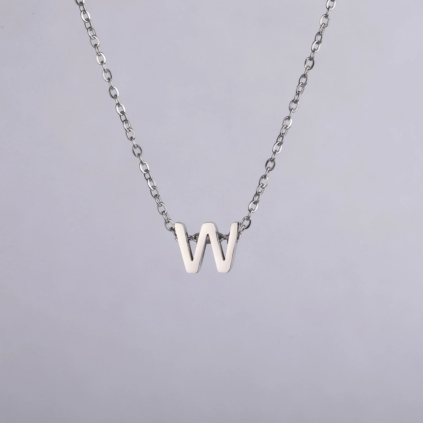 Unift Family Initial Name Necklaces Letter Alphabet M Pendant Stainless Steel Women Neck Chain Choker Trendy Minimalist Jewelry