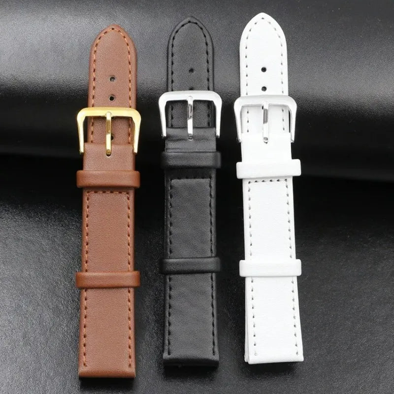 Men&Women PU Leather Strap Watch Band Black Brown 12mm 14mm 16mm 18mm 20mm 22mm 24mm Watch Strap Relogio Masculino Accessories