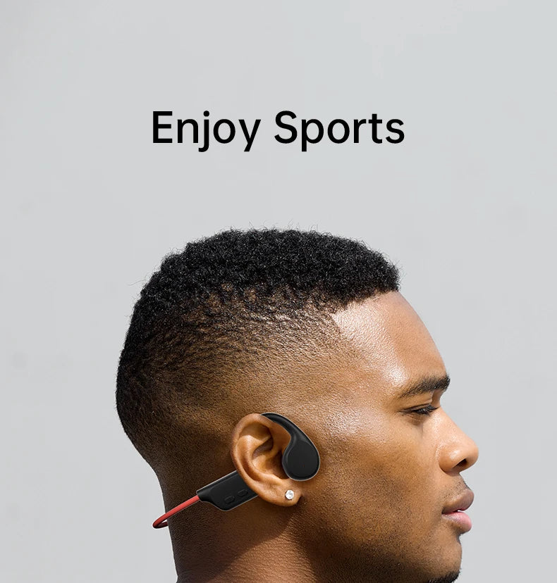 Bone Conduction Earphones Bluetooth Wireless IPX8 Waterproof MP3 Player Hifi Ear-hook Headphone With Mic Headset For Swimming