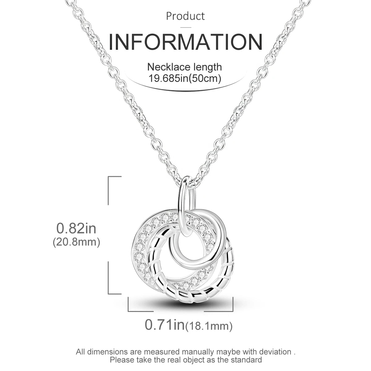 Original 925 Sterling Silver Necklace For Women Class Style Heart Shape Romantic Style High Quality Women Necklace Jewelry Gift