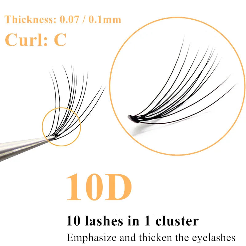 1 Box/60 Bunches Mink Eyelashes Natural 3D Russian Individual Eyelash extension 10D Eyelash cluster Makeup Tool Lashes Wholesale