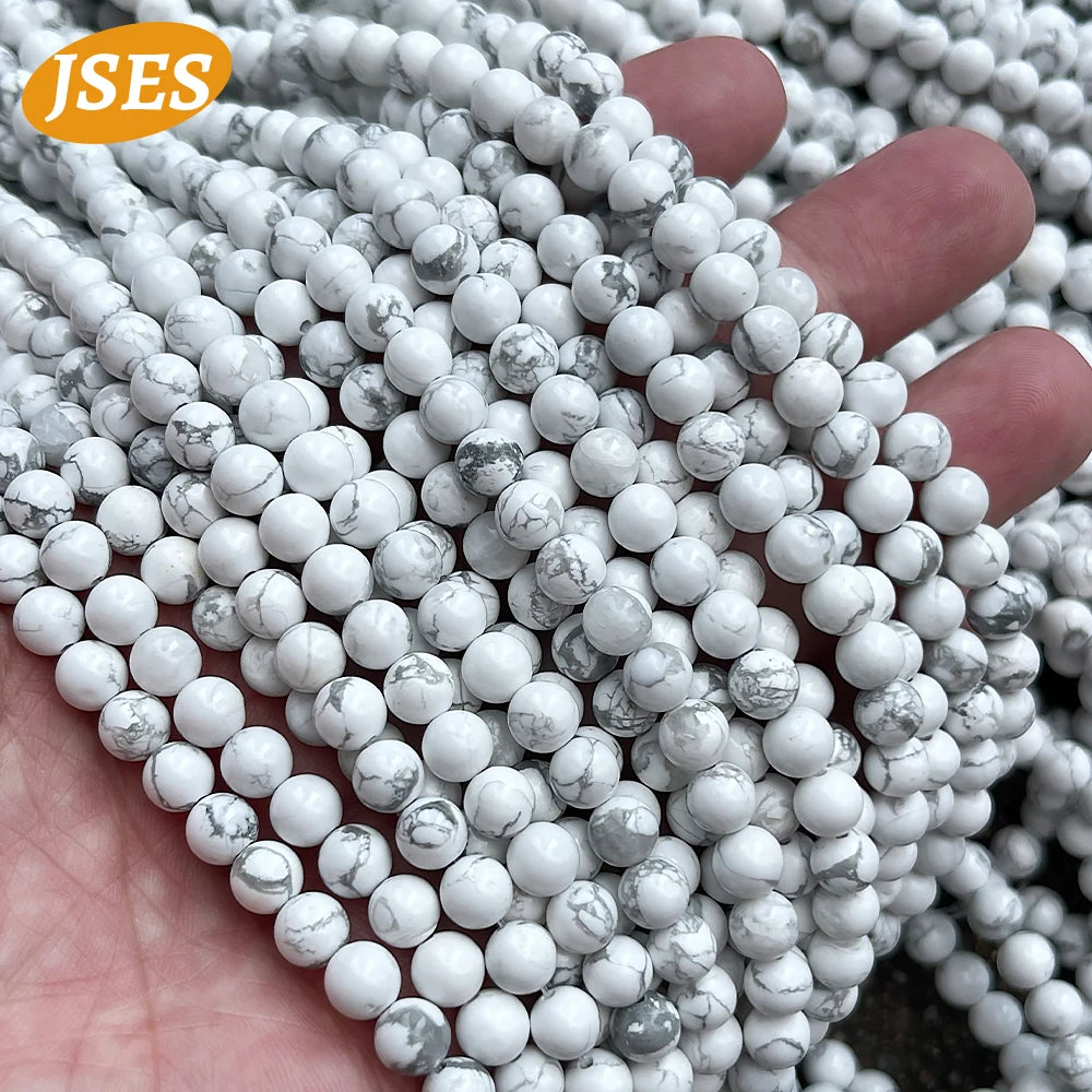 AA Natural White Howlite Turquoise Strand Loose Beads for Jewelry Making Bracelets Necklace DIY Beads Accessorries Wholesale