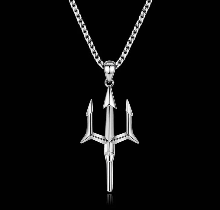 Personalised Fashion Poseidon Trident Pendant Alloy Necklace Tide Men Must Have Men's Gifts Daily Decoration Holiday Gift