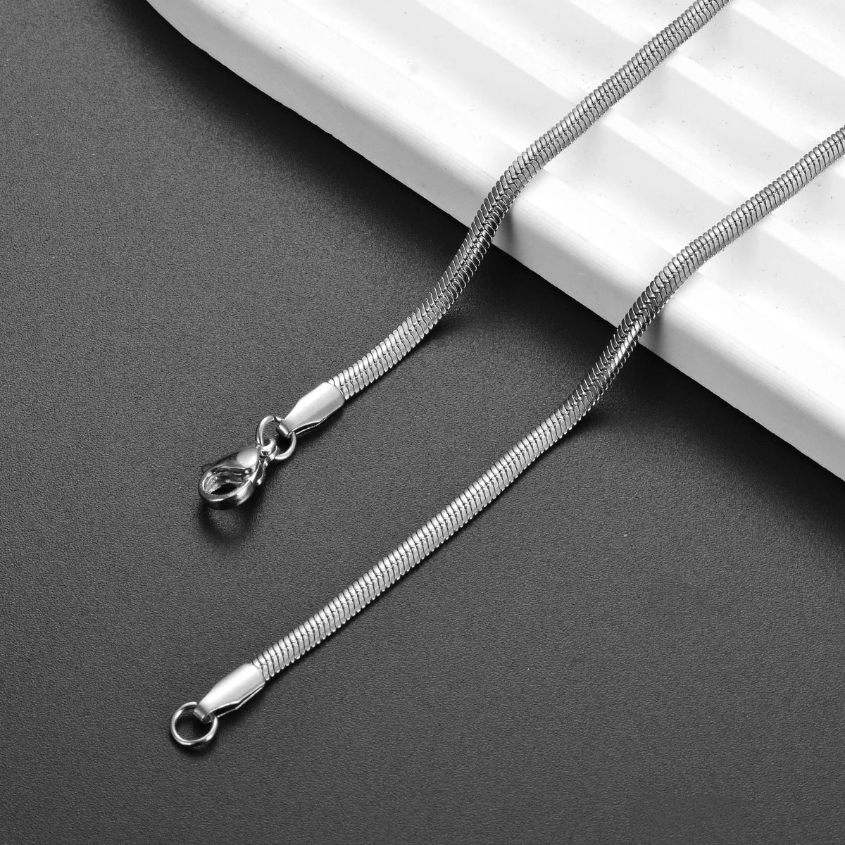 1.5-6mm Width Stainless Steel Flat Snake Chain Necklace Waterproof Snake Chain Men Women Gift Necklace Jewelry  Dropship