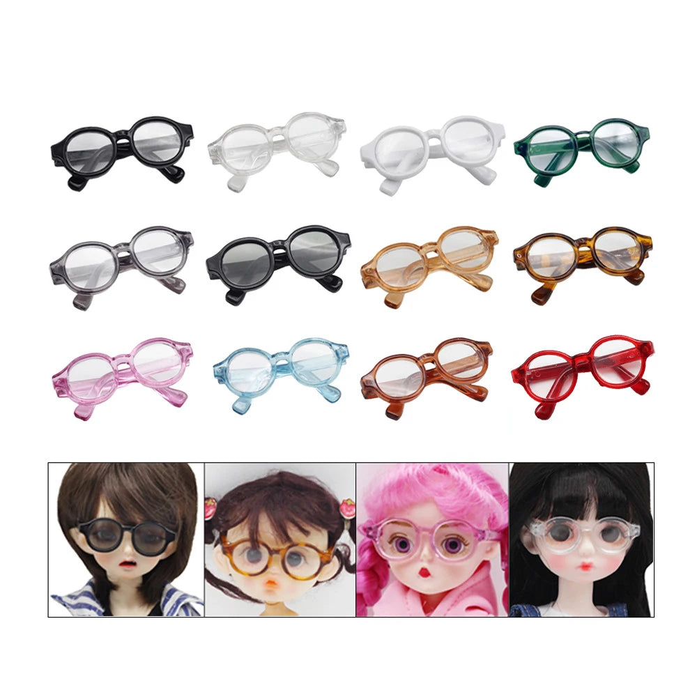 Fashion Doll Glasses for 1/3 1/6 1/8 60cm BJD Blyth Doll Plush Toy Sunglasses DIY Accessories Dress Up Toys Gift