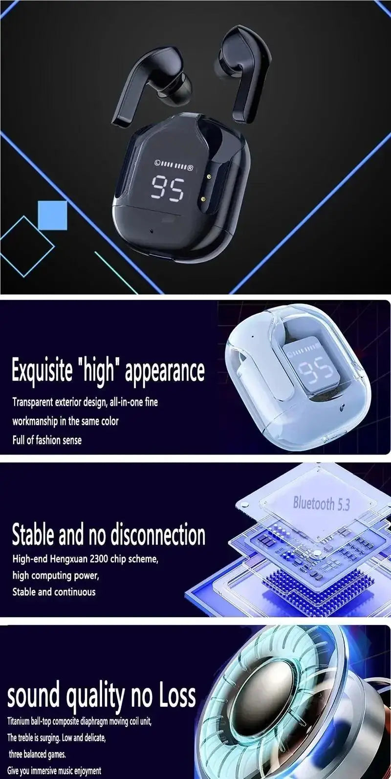 (Buy Headset Get Protective Case + Lanyard) T2 TWS Gaming Earbuds Bluetooth 5.3 Noise Reduction HD HiFi Stereo Wireless Earphone