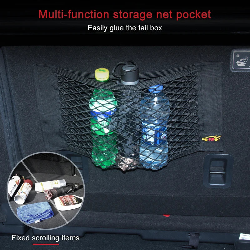 Car Accessories Organizer Net Mesh Seat Elastic Magic Storage For Baseus Car Stuff Byd Rav4 2023 Accessories Xc60