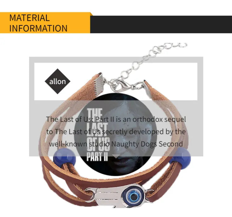 Game The Last of Us 2 Part II Bracelet Ellie Dina Bracelet Devil's Eye Blue Bead Bracelets Handmade Jewelry Accessories For Fans