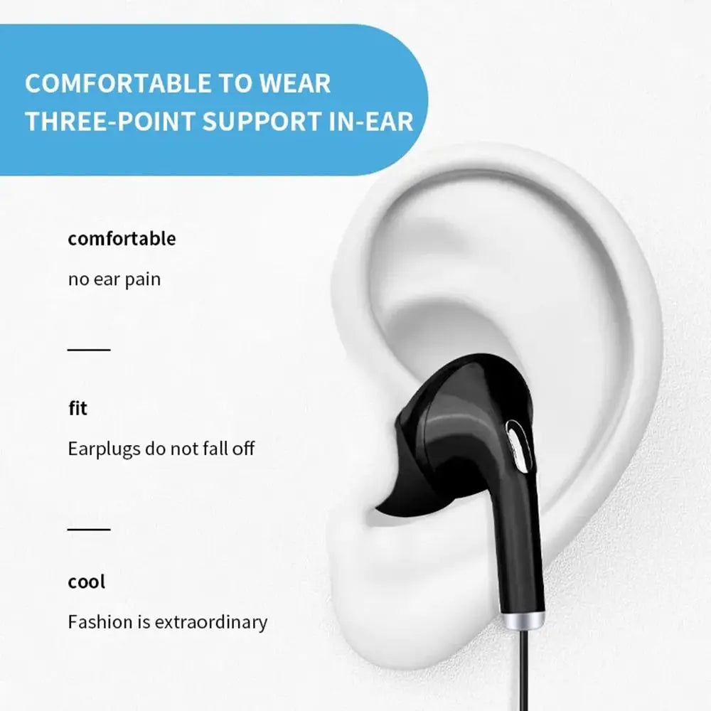 High Definition Wired Earphone 3.5mm In-Ear Control Portable Sport Wired Headset With Mic Wired Headphones For Mobile Phones