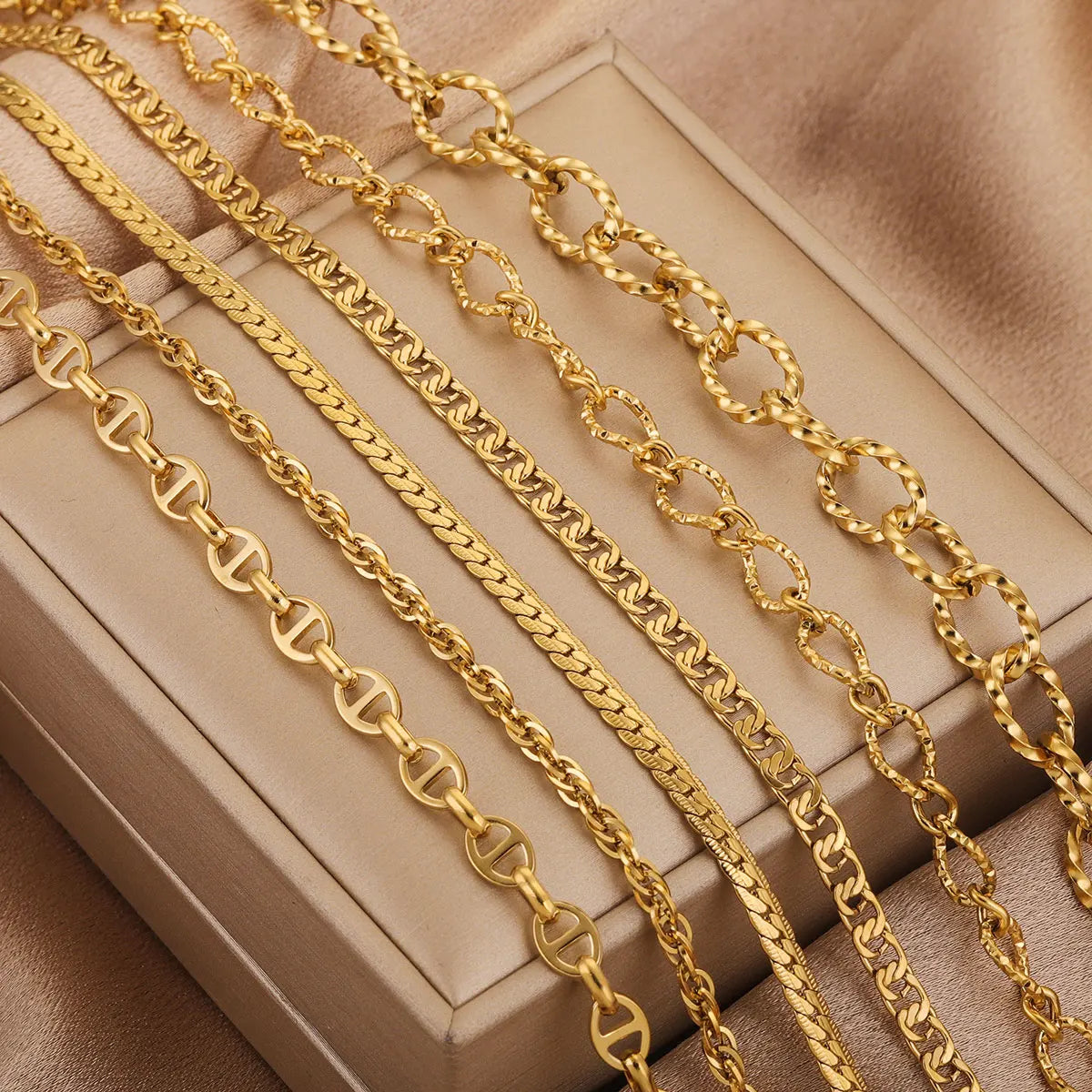 1 Meter Stainless Steel Large Heavy Chunky Hip Hop Punk Link Gold Color Chains DIY Jewelry Materials Handmade Necklace Bracelet