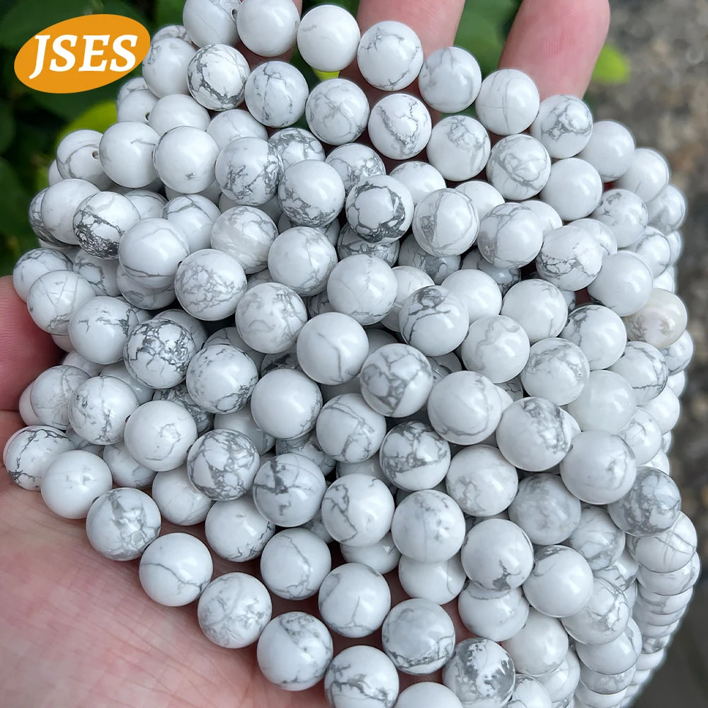 AA Natural White Howlite Turquoise Strand Loose Beads for Jewelry Making Bracelets Necklace DIY Beads Accessorries Wholesale