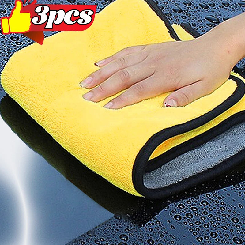 Microfiber Car Wash Towels Double Side Thickened Car Cleaning Cloths Household Kitchen Windows Wiping Rags Detailing Products