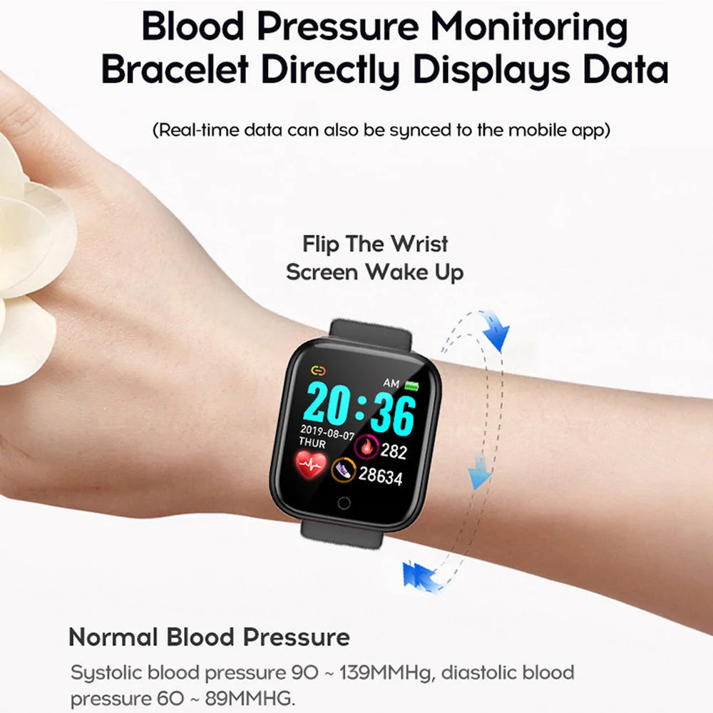 For iPhone Xiaomi Smart Watch Men Women Bluetooth Sport Watches Heart Rate Monitor Blood Pressure Fitness Watch Smart Bracelet