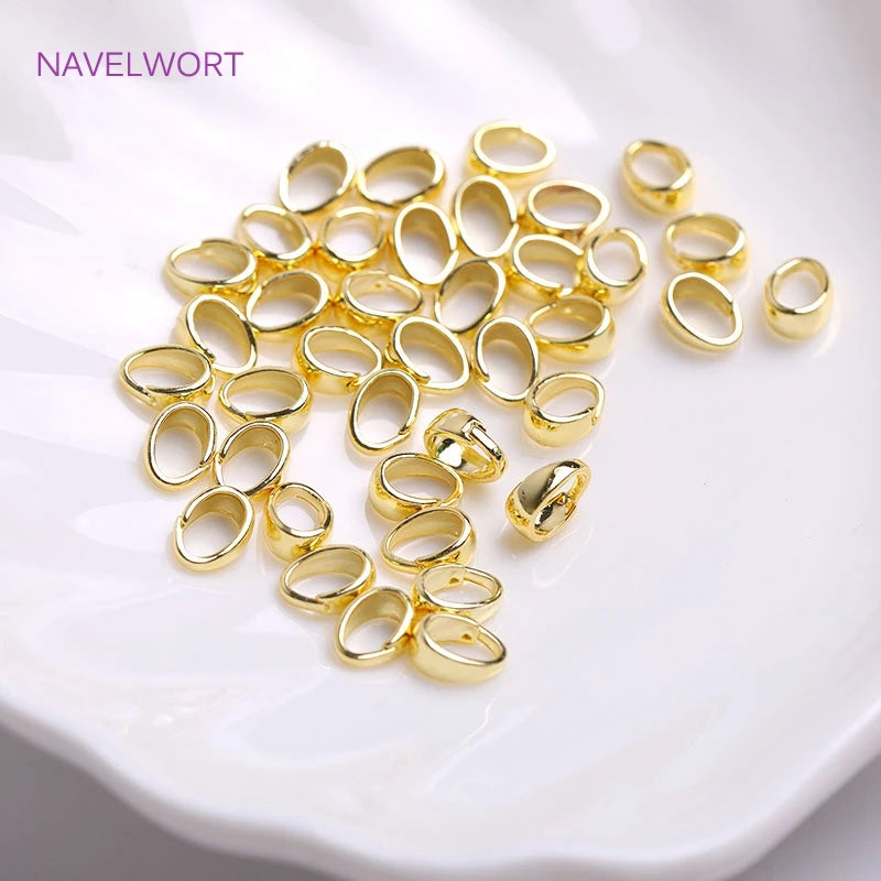 18K Gold Plating Brass Narrow Tapered Solder-On Pendant Bail,Droplet Shape Pendant Bail Necklace Making Accessories Wholesale