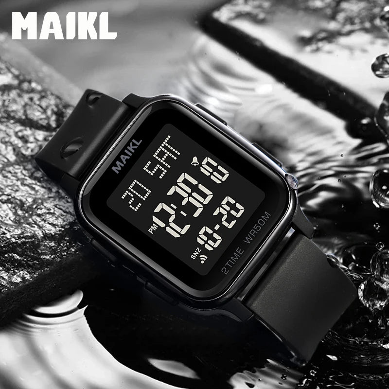 MAIKL Fashion Sports Mens Watch Waterproof Countdown Electronic Back Light Digital Wristwatches for Men Clock Reloj Hombre