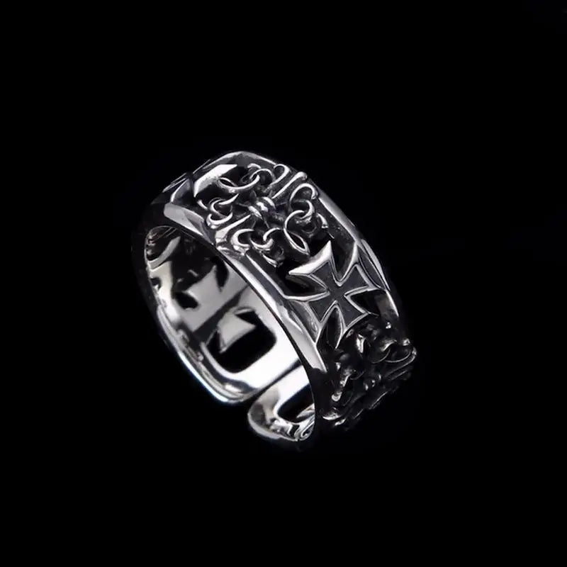 New retro cross hip-hop punk style niche opening ring for men