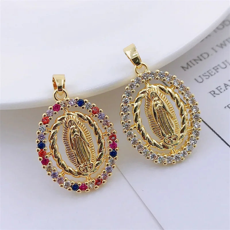 Fashionable and classic micro-embedded colorful virgin necklace, exquisite and gorgeous stainless steel clavicle chain