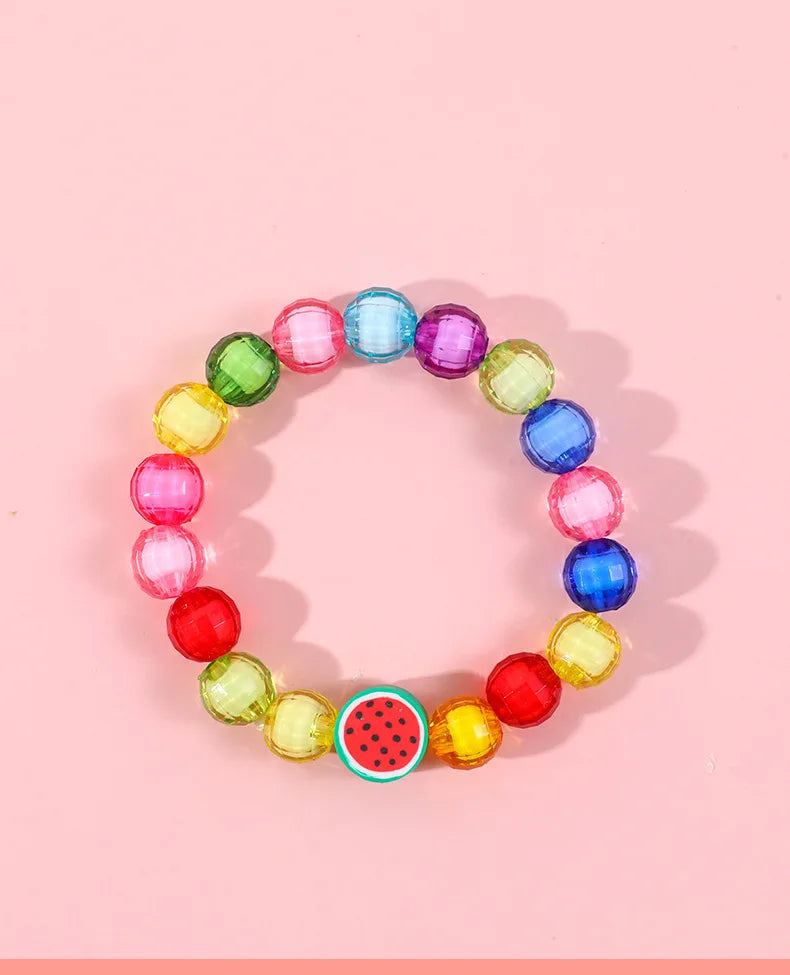 Makersland Children's Beaded Flower Bracelet Colorful Acrylic Flower Necklace Girls Children's Jewelry Sets Wholesale