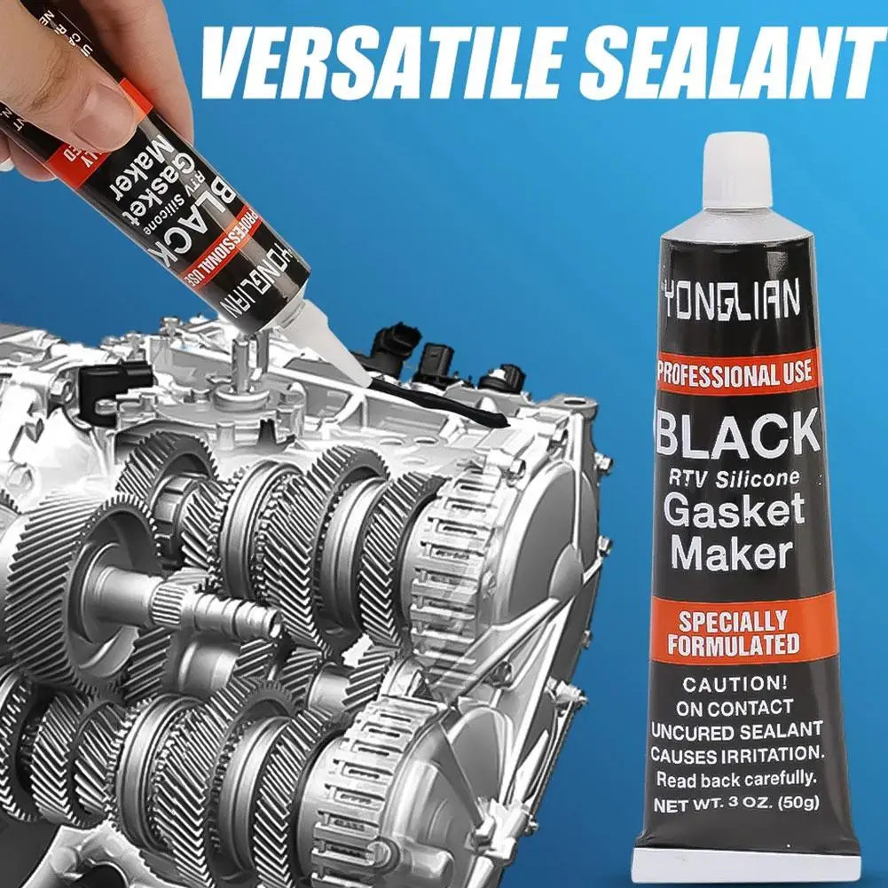 Hi-Temp Black RTV Silicone Gasket Maker For Engines - Automotive Sealant With Oil Resistance & High Adhesion Car Sealant