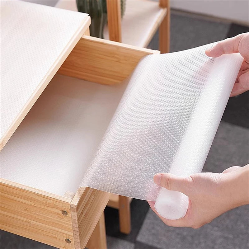 150CM Reusable Drawer Liners Washable Dustproof and Non-slip Placemats Kitchen Cabinet Mats Refrigerator Oil-proof Liners