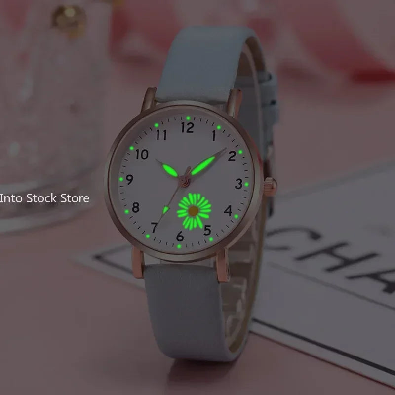 Luxury Watches for Women Luminous Retro Female Watch Ladies Belt Back Light Leather Strap Quartz Wristwatches Montre Femme