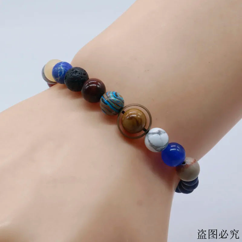 Universe Solar System Bracelet Women Natural Stone Eight Planets Bracelet Men Best Friends Gift For Him Gift For Her MY8