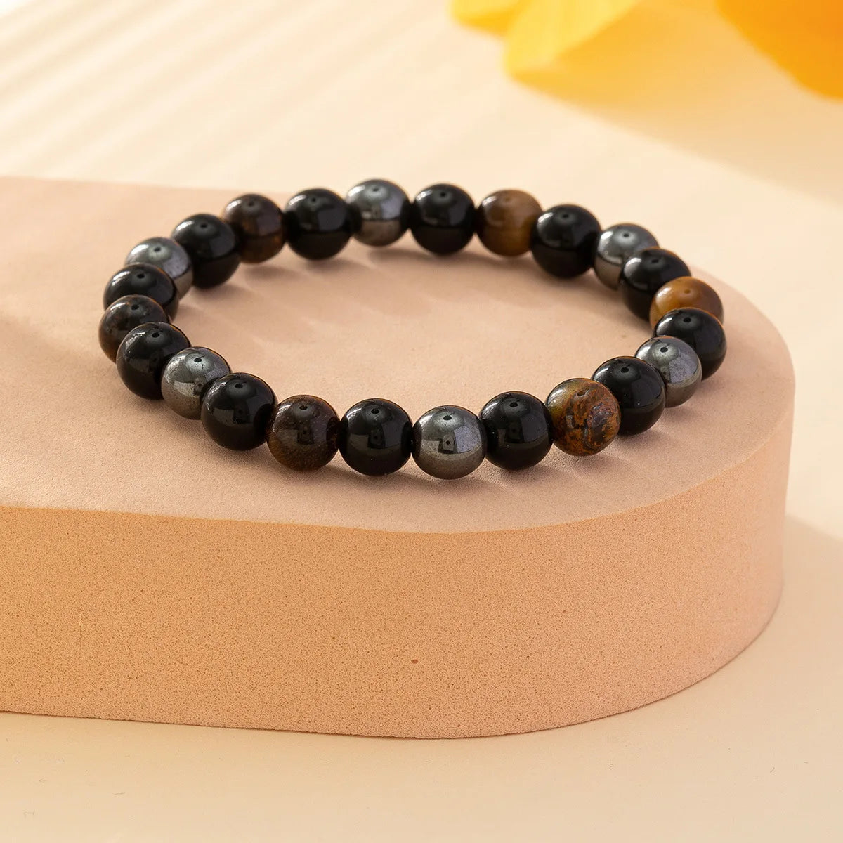 1 Natural Black Obsidian Hematite Tiger Eye Bead Bracelet For Men Magnetic Health Protection For Women Soul Jewelry