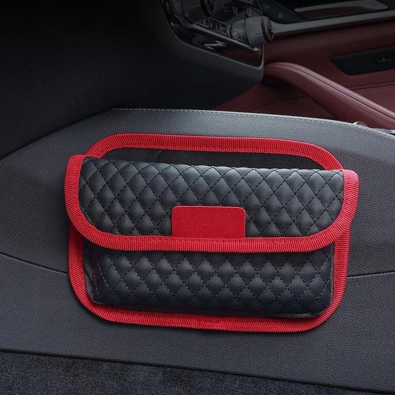 PU Leather Car Storage Pocket Seat Back/Door/Center Console Organizer for Small Stuff Car Storage Bag Universal for All Vehicles