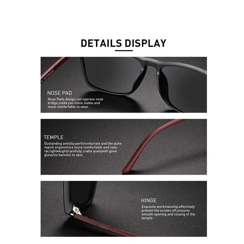 Polarking New Luxury Polarized Sunglasses Men Driving Shades Male Sun Glasses Vintage Travel Fishing Classic Sun Glasses 400