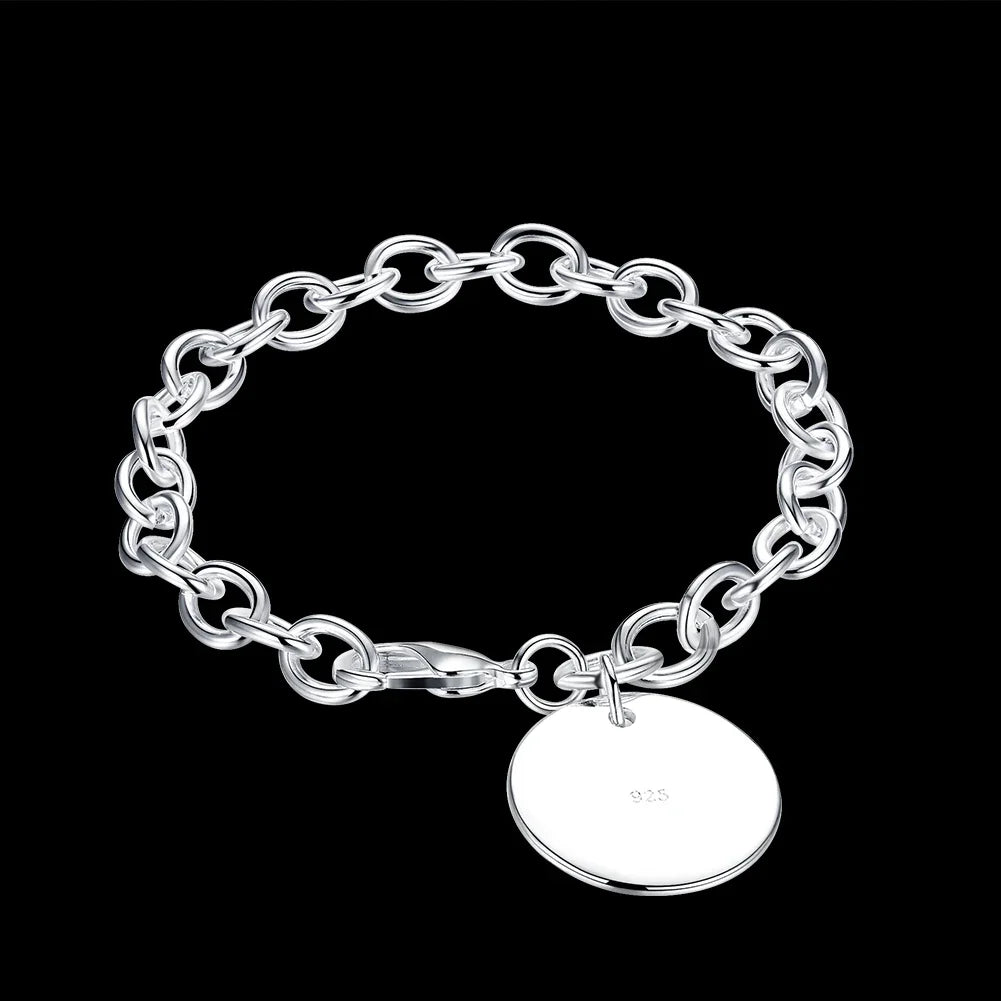 New High quality 925 Sterling Silver 4MM Women Men chain Male Twisted Rope Bracelets Fashion Silver Jewelry