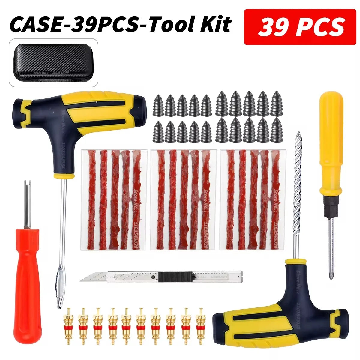 Car Tire Repair Kit Puncture Plug Tools Tyre Puncture Emergency for Tire Strips Stirring Glue Repair Tool Kit Car Accessories