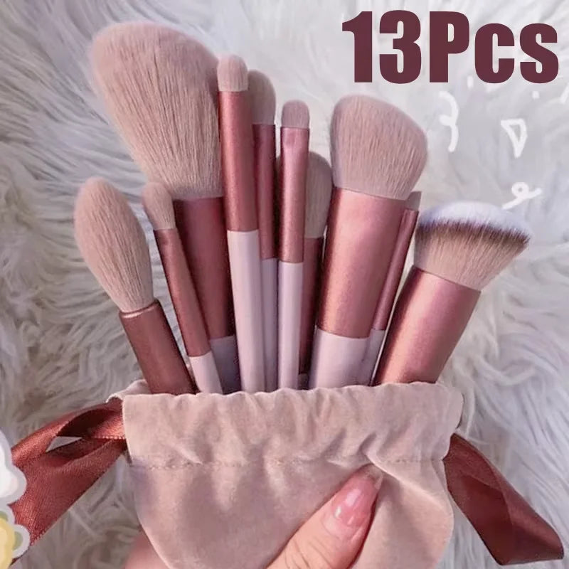 13 PCS Colorful Makeup Brush Set Eyeshadow Foundation Complete Makeup Brushes Eyeshadow Blush Beauty Softening Makeup Tools