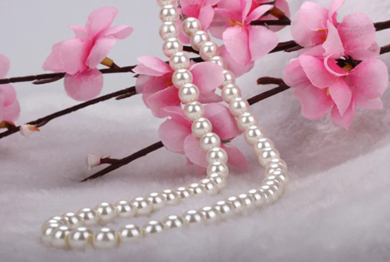 1 Strand Women Fashion Jewelry Pearl Necklace 42cm 8mm New Fashion Statement Imitate Pearl Beads For Wedding Party Decoration