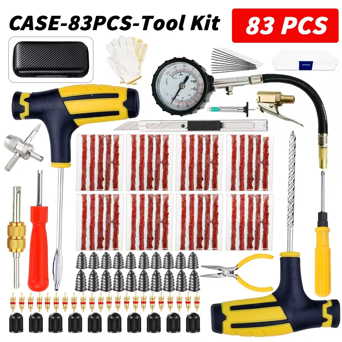 Car Tire Repair Kit Puncture Plug Tools Tyre Puncture Emergency for Tire Strips Stirring Glue Repair Tool Kit Car Accessories