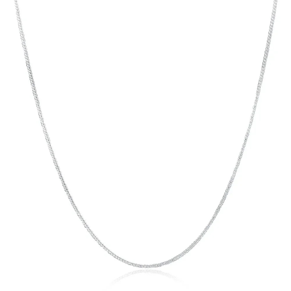 925 Sterling Silver 40-75CM LONG 2mm Width Side Chain Necklace For Women Man Fashion Wedding Charm Jewelry