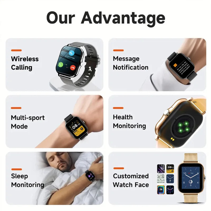 New Smart Watch Men Women Gifts 1.83'' Full Touch Screen Sport Fitness Tracker Smartwatch BT Call Digital smarthwhatch 2024