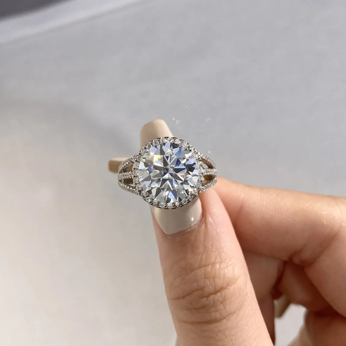 5 Carat D Color Moissanite Rings for Women Moissanita 100% 925 Sterling Silver Wedding Ring Fine Jewelry Pass Diamond Test GRA