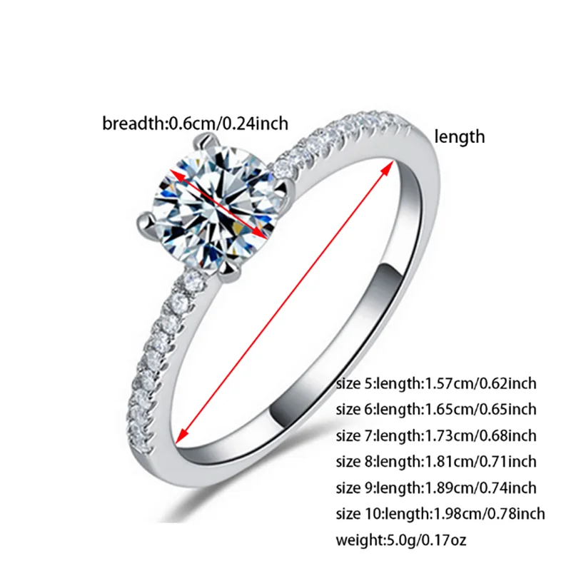 2024 New Arrival Rose Gold Silver Color Fashion Trendy Engagement Rings for Women 6mm Wedding Party Gift Drop Shipping R527