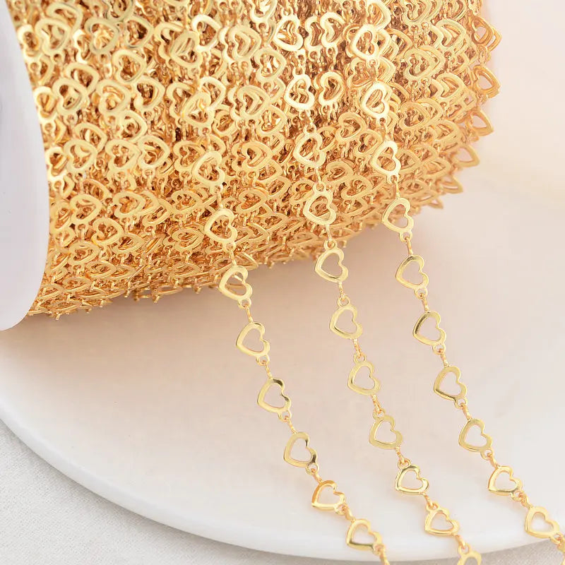 14K Gold Color Plated Brass Round Star Link Chains Necklace Chains High Quality Jewelry Accessories