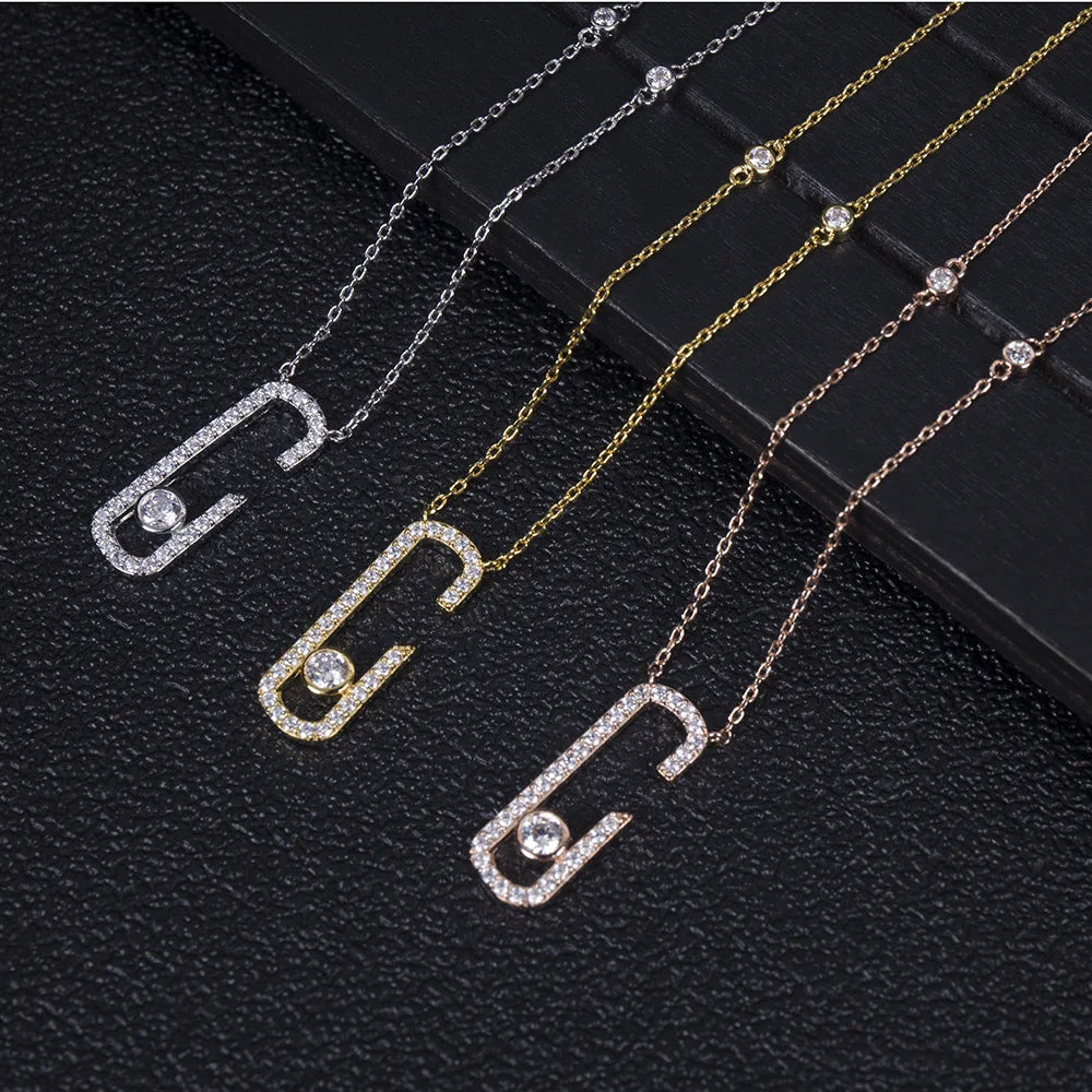 Hot Fashion Lucky Bead Geometric Pendant Necklace Gold Silver high-quality zircon Choker Necklace For Women Pendant Jewelry Gift