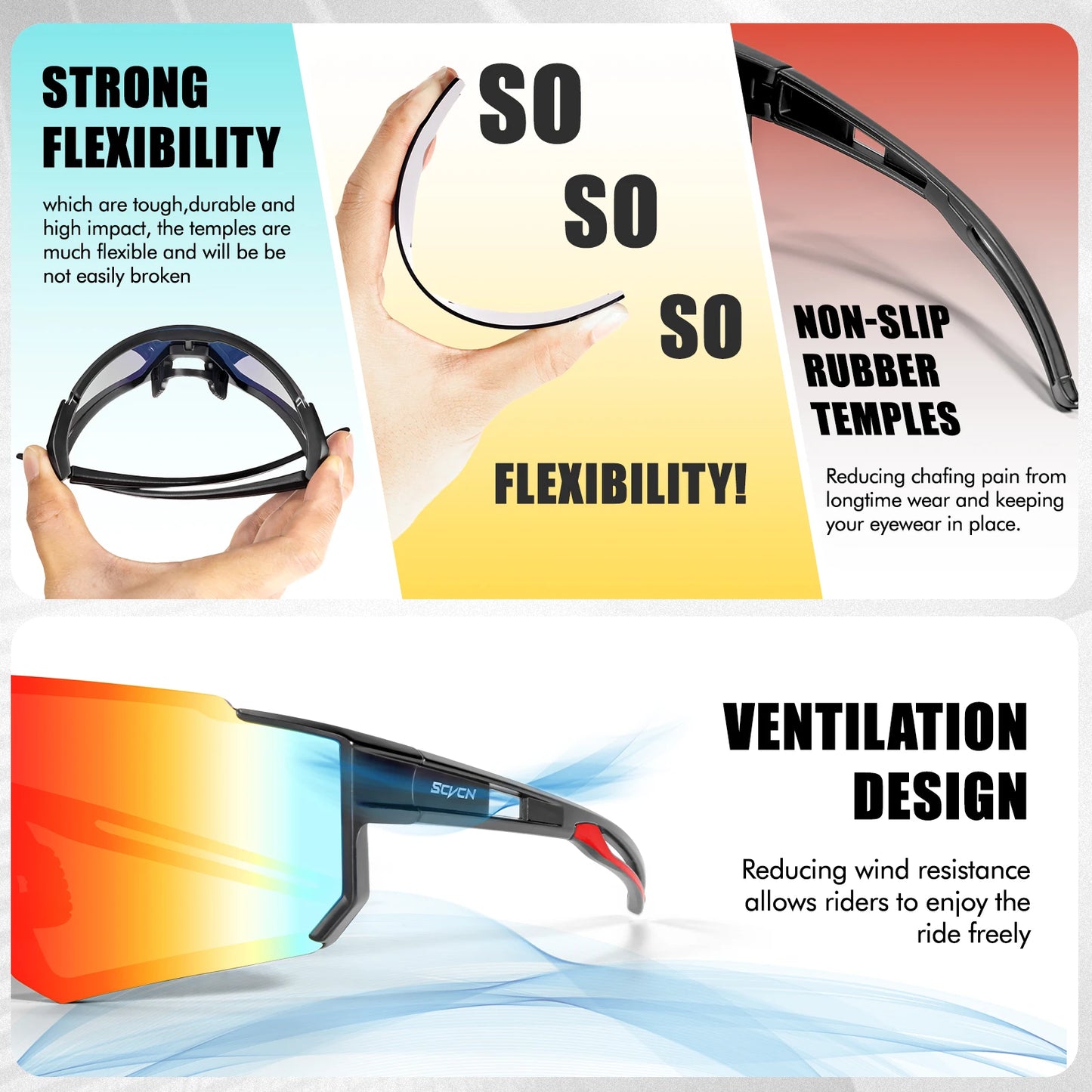 SCVCN New Outdoor Cycling Sunglasses Men MTB Bike Glasses  Sports Hiking Mountain Climbing Women Bicycle Cycling UV400 Goggles