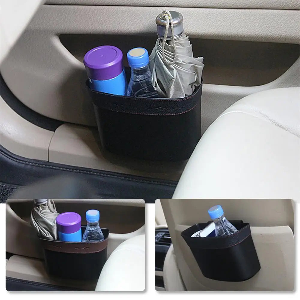 Car Trash Can With Hook Upgraded Hangings Car Garbage Can Leakproof Mini Vehicle Trash Bin For Trash Containing Car Stuff Storin