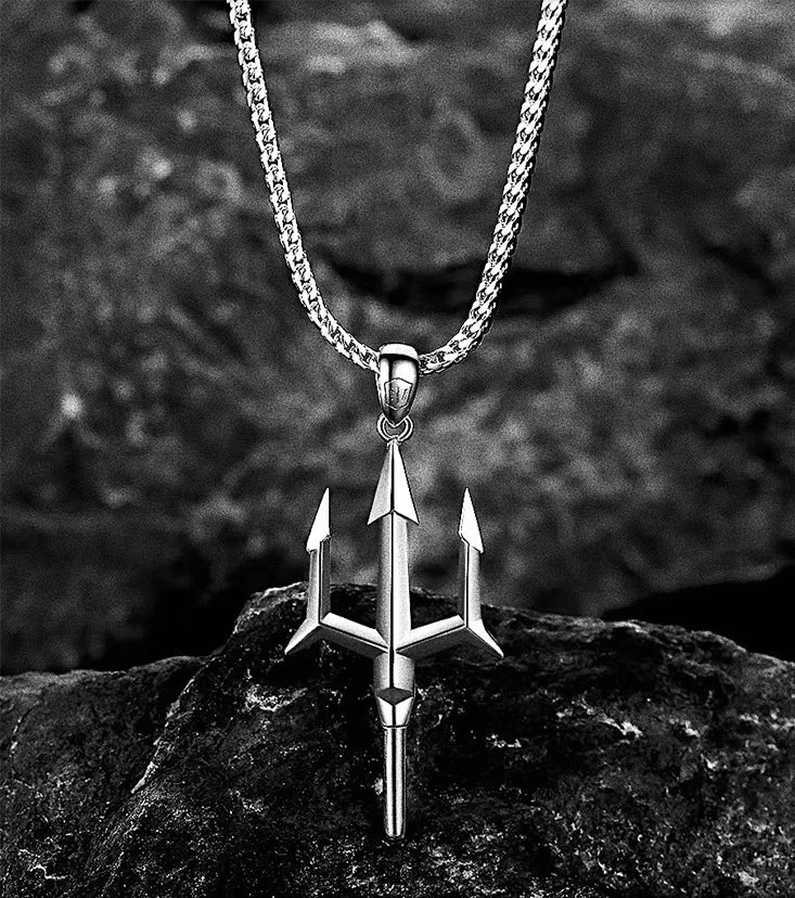 Personalised Fashion Poseidon Trident Pendant Alloy Necklace Tide Men Must Have Men's Gifts Daily Decoration Holiday Gift