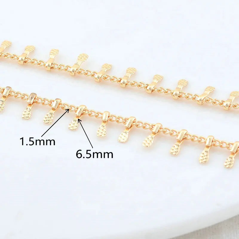 14K Gold Color Plated Brass Round Star Link Chains Necklace Chains High Quality Jewelry Accessories