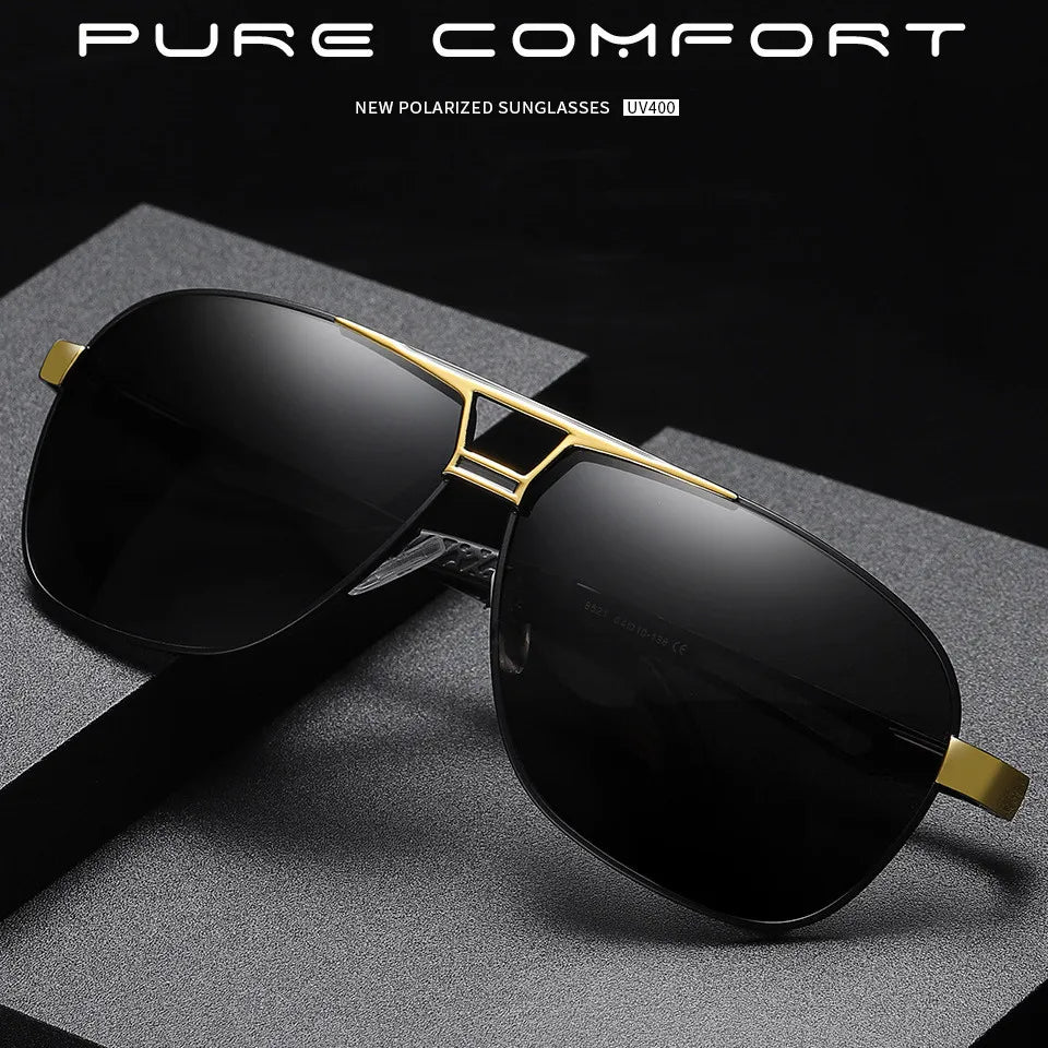 Sunglasses for Men Aviator Polarized UV Protection Military Style Metal Mirror Sun Glasses