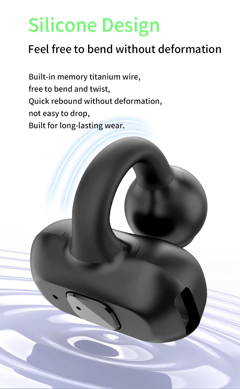 Ear-Clip Wireless Earphone HIFI Heavy Bass Surround Stereo Sound TWS Bluetooth 5.3 Headsets With Mic DT3.0 For Sports Game Music