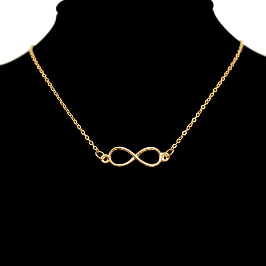 New Infinite Number 8 Neck Chain Choker Pendant Necklace For Women Simple Gold Color Aesthetic Accessories Jewelry