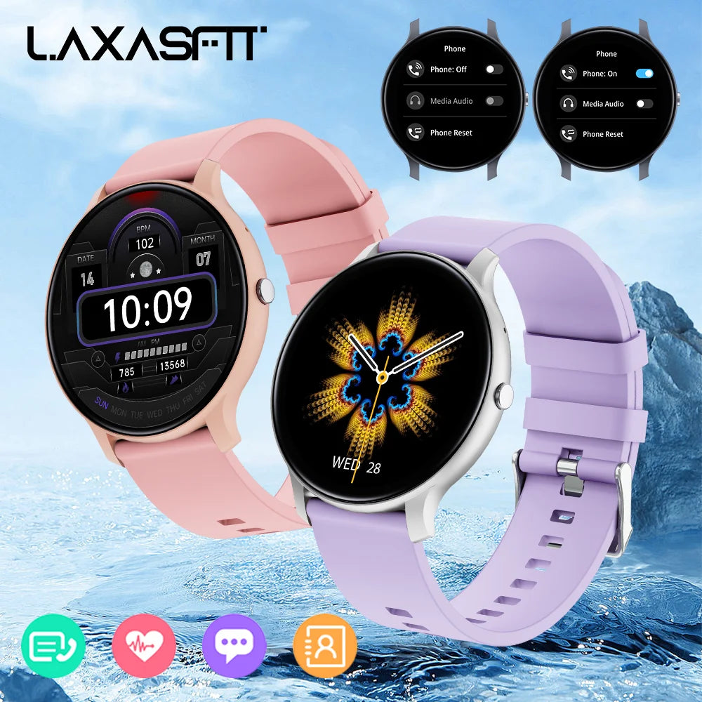 LAXASFIT Smart Watch 2.01” Bluetooth Talk Smartwatch Man Woman Pedometer 123 Sport Modes IP68 Waterproof Sports Smart Watch