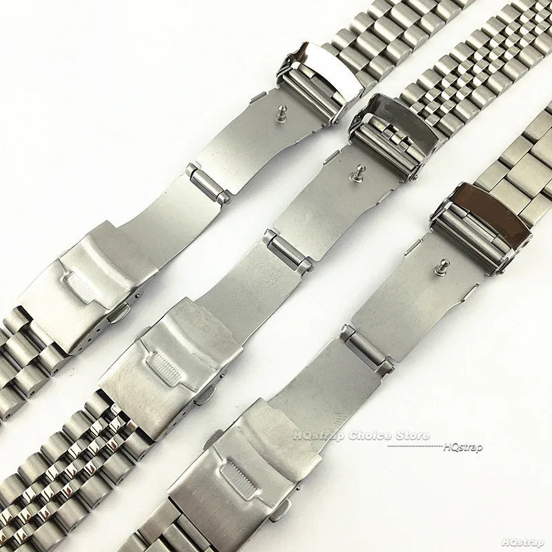 20mm 22mm Solid Stainless Steel Band Curved End Replacement Strap for Seiko SKX007 SKX009 SKX011 with Tool Bracelets Accessories